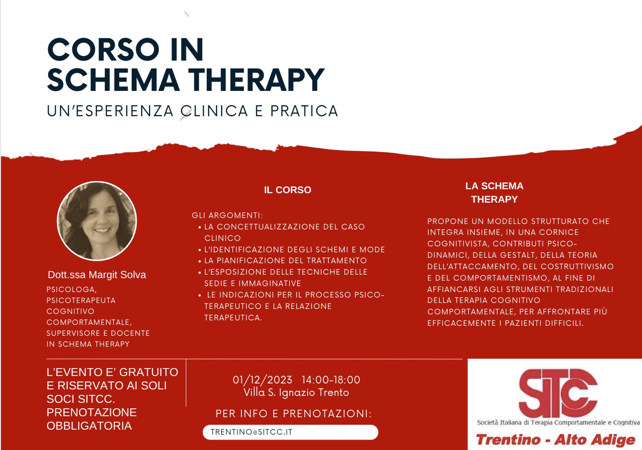 Al momento stai visualizzando Corso in Schema Therapy. Un’esperienza clinica e pratica